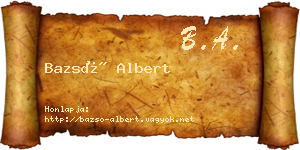 Bazsó Albert névjegykártya