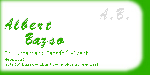 albert bazso business card
